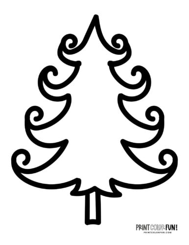 Outlined Christmas tree printable from PrintColorFun com (3)