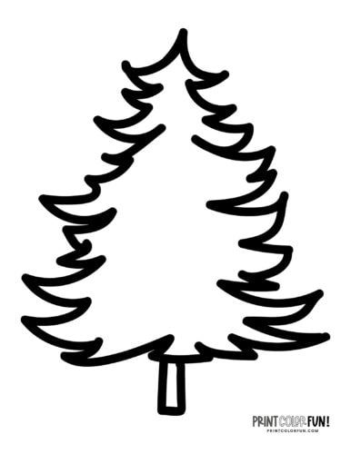 Outlined Christmas tree printable from PrintColorFun com (4)