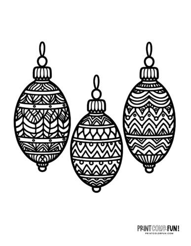Oval Christmas ornaments coloring page - PrintColorFun com
