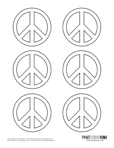 Peace sign coloring page clipart from PrintColorFun com 3