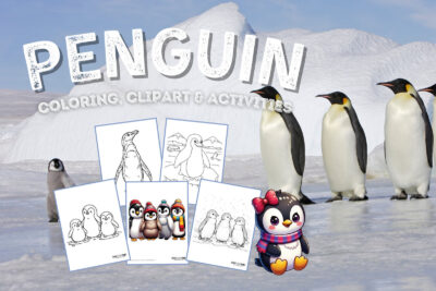Penguin coloring page clipart activities from PrintColorFun com