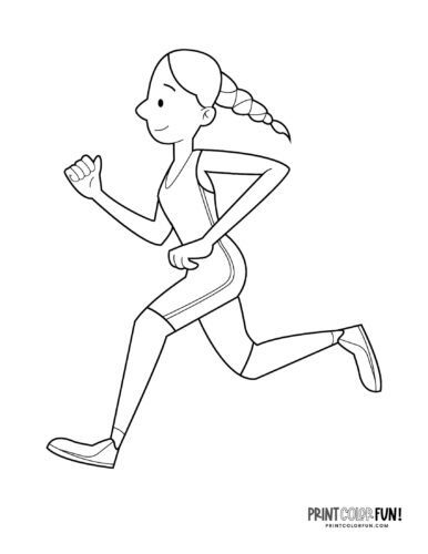 Person running clipart & coloring page at PrintColorFun com 1