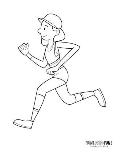 Person running coloring page clipart at PrintColorFun com 5