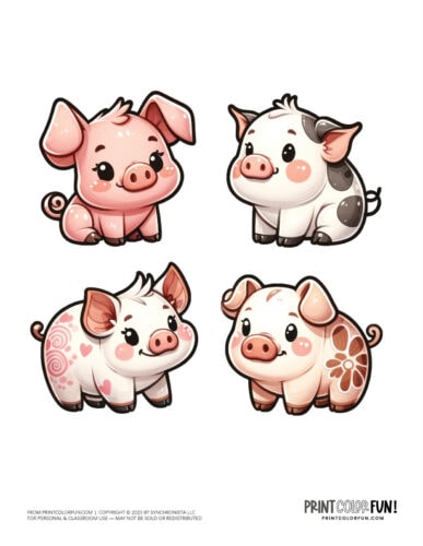 Pigs color clipart from PrintColorFun com 1
