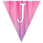 Pink-purple striped party decoration flags with white letters 6