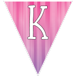 Pink-purple striped party decoration flags with white letters 11