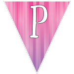 Pink-purple striped party decoration flags with white letters 128