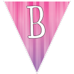 Pink-purple striped party decoration flags with white letters 2