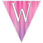 Pink-purple striped party decoration flags with white letters 11