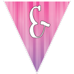 Pink-purple striped party decoration flags with white letters