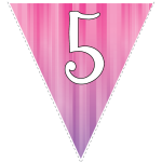 Pink-purple striped party decoration flags with white letters 11