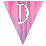 Pink-purple striped party decoration flags with white letters 4
