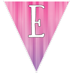 Pink-purple striped party decoration flags with white letters