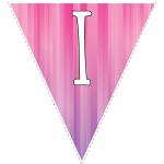 Pink-purple striped party decoration flags with white letters