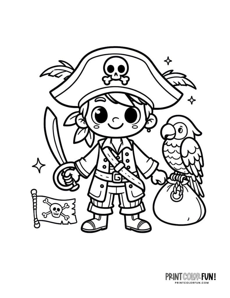 Pirate clipart, coloring pages, fun activities & learning little ...