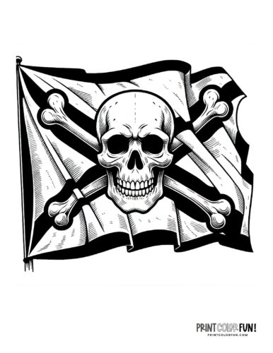 Pirate flag coloring page from PrintColorFun com (1)