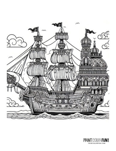 Pirate ship coloring page from PrintColorFun com (1)