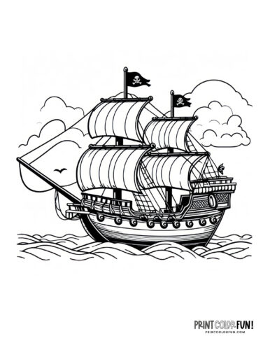 Pirate ship coloring page from PrintColorFun com (6)