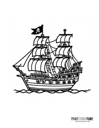 Pirate ship coloring page from PrintColorFun com (7)