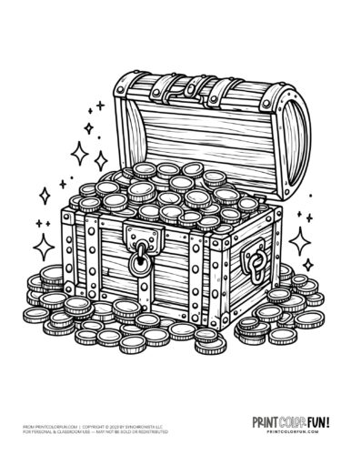 Pirate treasure chest coloring page from PrintColorFun com (3)