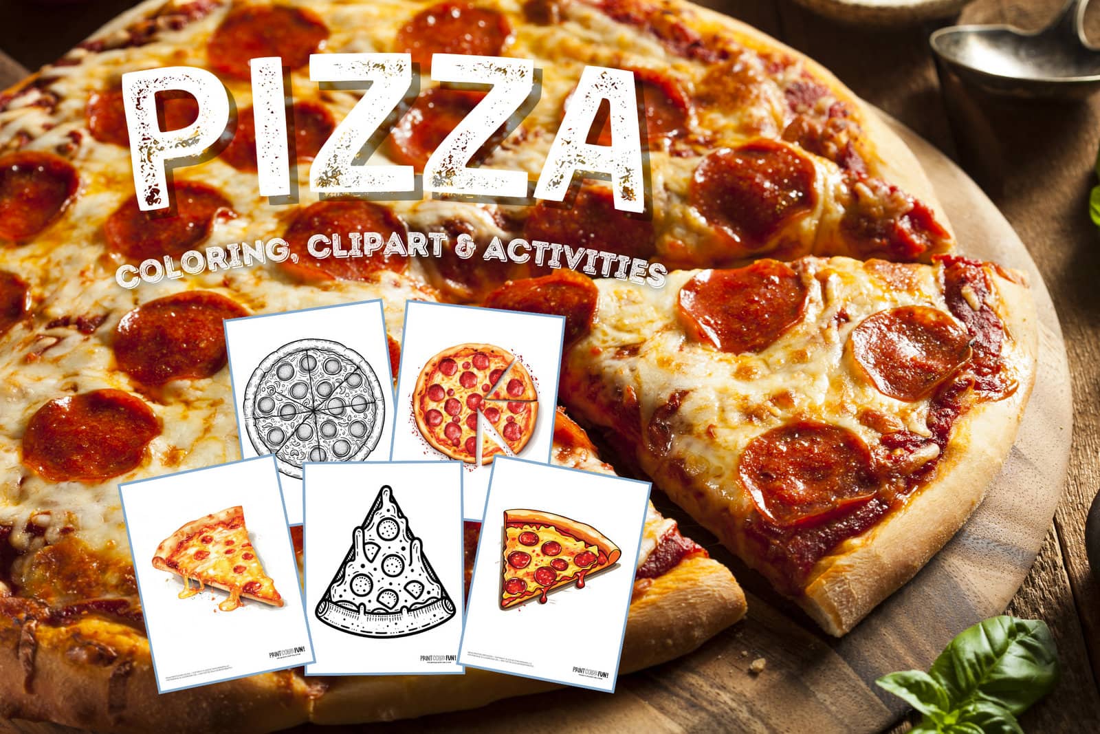 Pizza clipart and coloring pages at PrintColorFun com