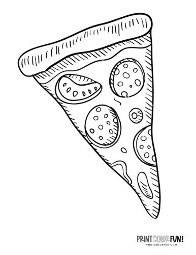 Pizza slice coloring page (2)