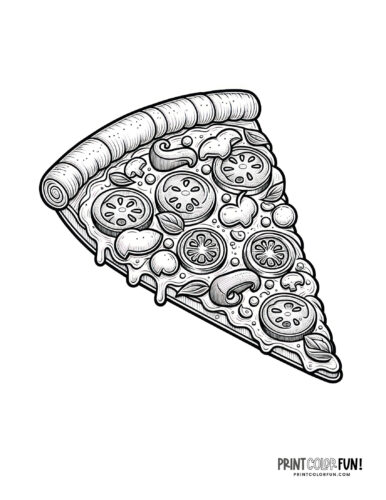 Pizza slice coloring page clipart from PrintColorFun com 1
