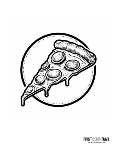 Pizza slice coloring page clipart from PrintColorFun com