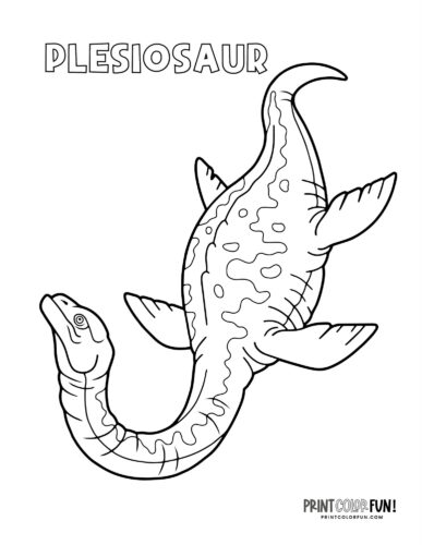 Plesiosaur dinosaur coloring page - PrintColorFun com