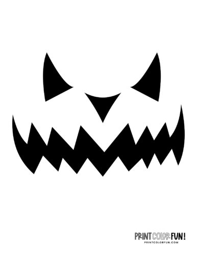 Popular Halloween pumpkin face stencil template