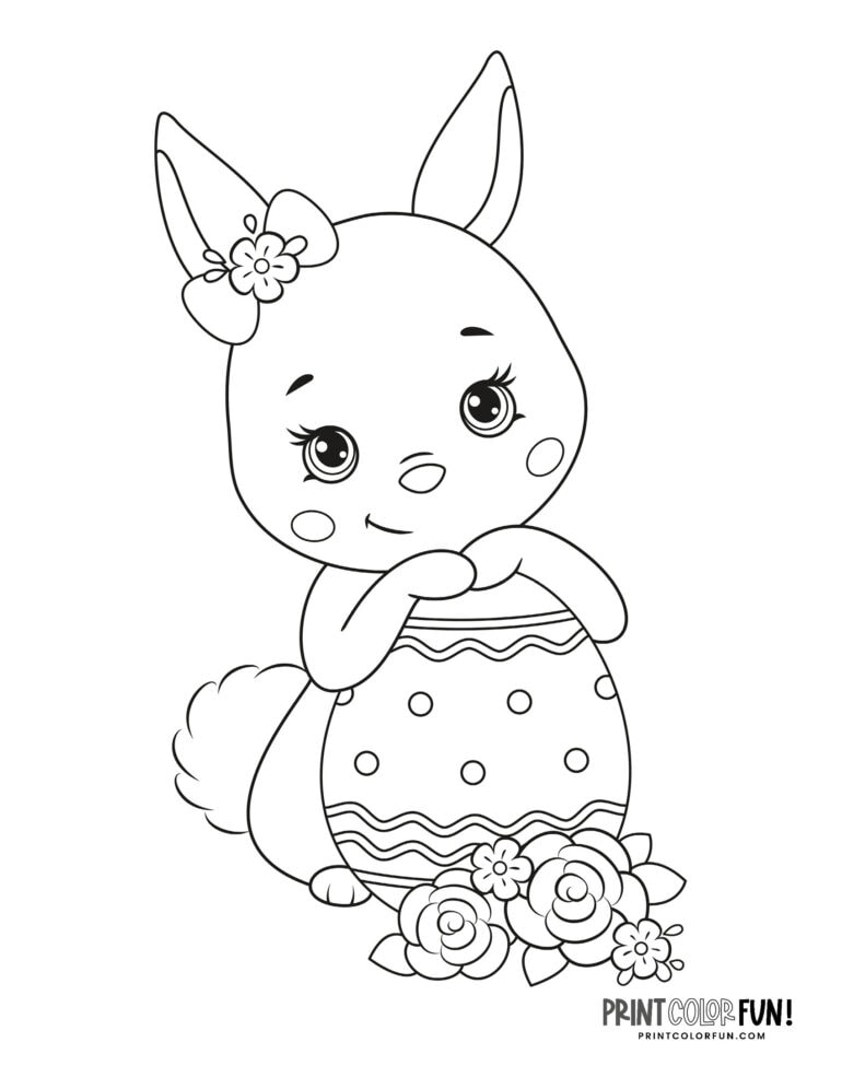 26 cute Easter bunny coloring pages - Print Color Fun!