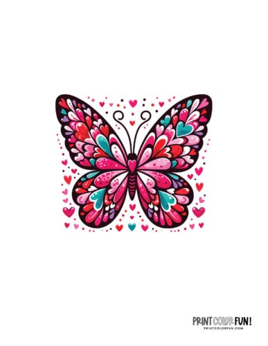 Pretty colorful butterfly artwork - PrintColorFun com