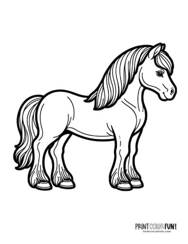 Pretty horse outlined (1) coloring page at PrintColorFun com