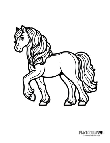 Pretty horse outlined (2) coloring page at PrintColorFun com