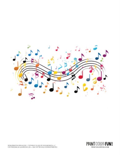 Pretty musical notes clipart from PrintColorFun com (1)