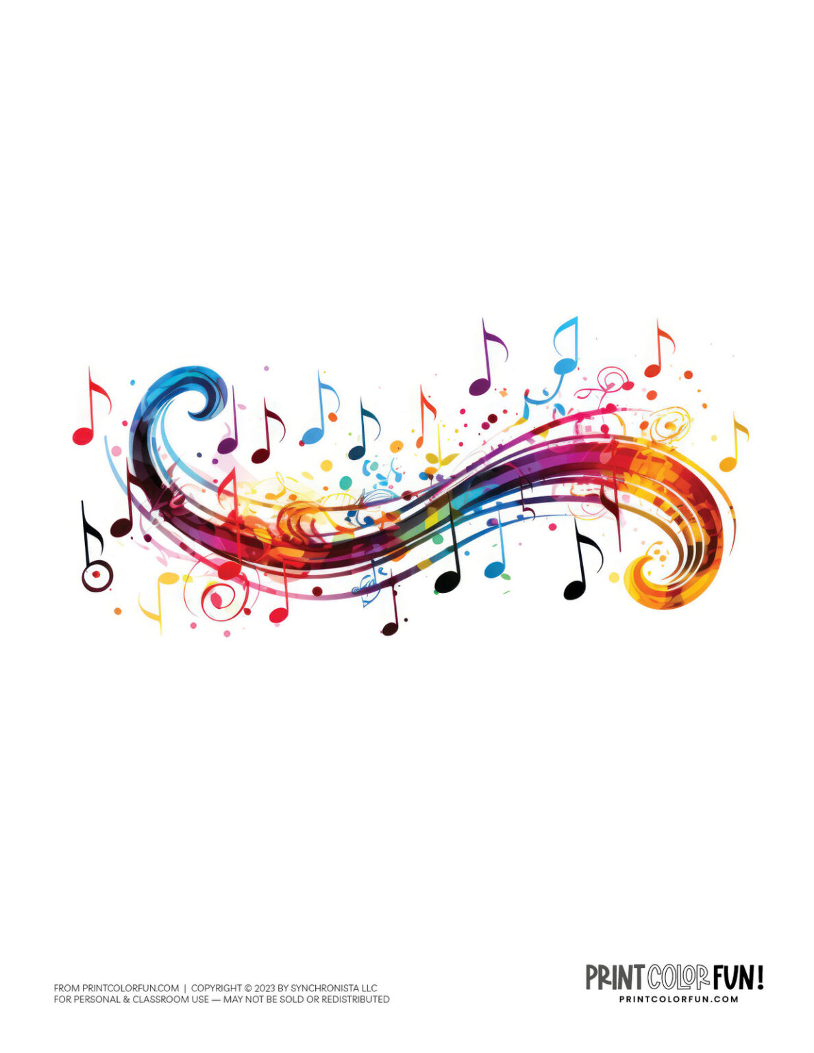 Musical Notes Front Page 10+ Musical notes clipart & coloring pages, at PrintColorFun.com