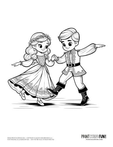 Prince and princess coloring page at PrintColorFun com (1)