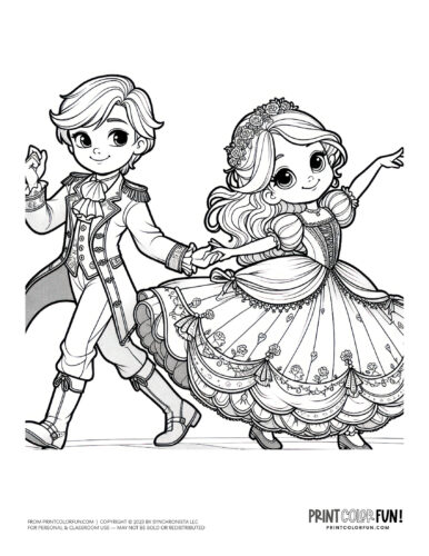 Prince and princess coloring page at PrintColorFun com (3)
