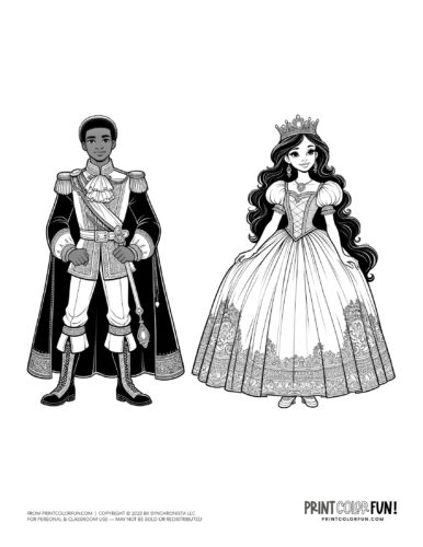Prince and princess coloring page at PrintColorFun com (4)