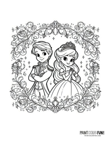 Prince and princess coloring page at PrintColorFun com (6)