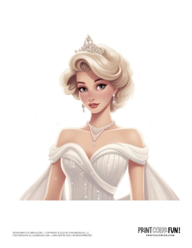 Princess Diana inspired color clipart from PrintColorFun com 1