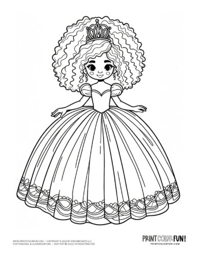 Princess coloring page from PrintColorFun com (02)