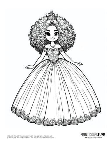 Princess coloring page from PrintColorFun com (08)