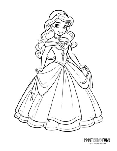 Princess coloring page from PrintColorFun com (09)
