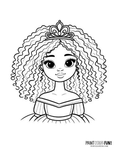 Princess coloring page from PrintColorFun com 1