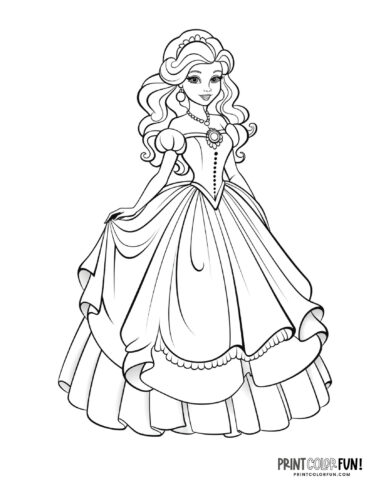 Princess coloring page from PrintColorFun com (11)