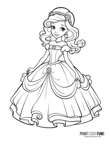 Princess coloring page from PrintColorFun com (12)