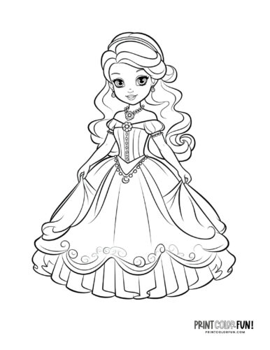 Princess coloring page from PrintColorFun com (13)