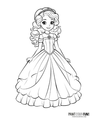 Princess coloring page from PrintColorFun com (15)