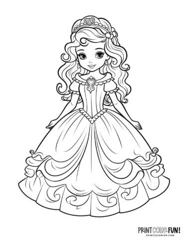 Princess coloring page from PrintColorFun com (17)